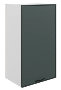Шкаф настенный Монако L450 Н900 (1 дв. гл.), белый/грин матовый в Благовещенске