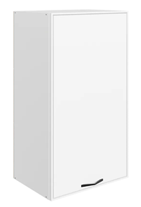 Шкаф навесной Монако L450 Н900 (1 дв. гл.), белый/милк матовый в Благовещенске
