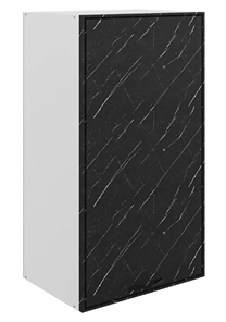 Шкаф кухонный Монако L450 Н900 (1 дв. гл.), белый/мрамор блэкберн матовый в Благовещенске