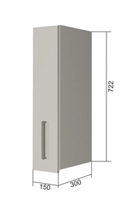 Навесной кухонный шкаф В7 15, МДФ Черный матовый/Белый в Благовещенске