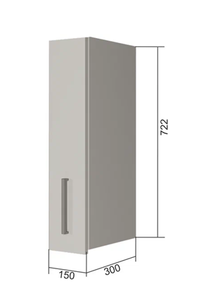 Шкаф настенный В7 15, Сатин/Белый в Благовещенске - изображение