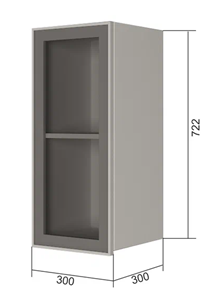Навесной кухонный шкаф В7 30, Стекло/Антрацит в Благовещенске