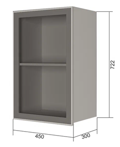 Кухонный шкаф В7 45, Стекло/Антрацит в Благовещенске