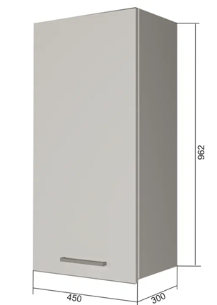 Шкаф кухонный В9 45, Сатин/Белый в Благовещенске - изображение
