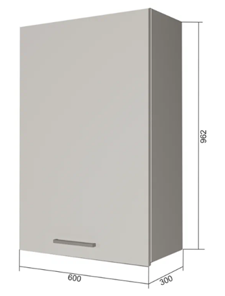 Навесной шкаф В9 60, Бетон пайн/Антрацит в Благовещенске - изображение