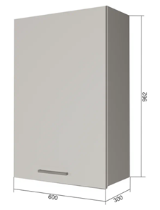 Кухонный навесной шкаф В9 60, Сатин/Белый в Благовещенске - предосмотр