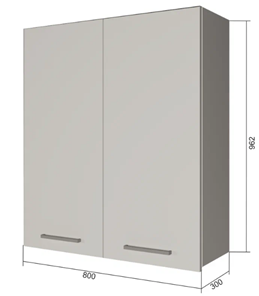 Навесной кухонный шкаф В9 80, МДФ Софт бирюза/Белый в Благовещенске