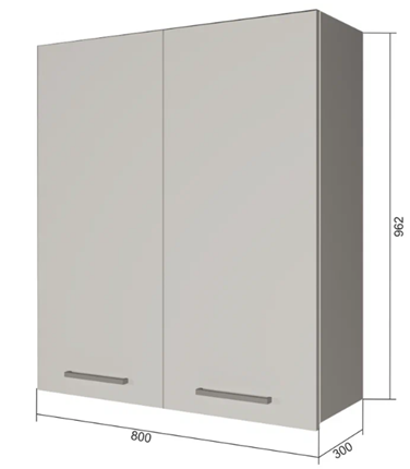 Навесной кухонный шкаф В9 80, МДФ Софт бирюза/Белый в Благовещенске - изображение