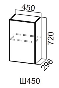 Навесной кухонный шкаф Вельвет Ш450/720 в Благовещенске
