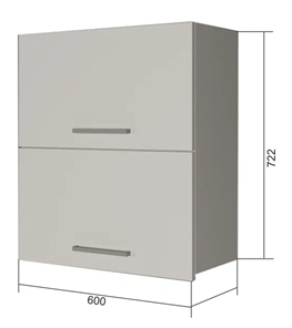 Навесной кухонный шкаф ВГ2 60, Сатин/Белый в Благовещенске