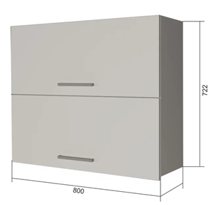 Навесной кухонный шкаф ВГ2 80, МДФ Черный матовый/Белый в Благовещенске