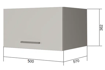 Навесной кухонный шкаф ВГ50Г, Белое гладкое Ламарти/Белый в Благовещенске - предосмотр