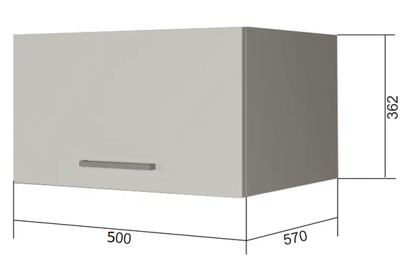 Навесной кухонный шкаф ВГ50Г, Белое гладкое Ламарти/Белый в Благовещенске - изображение