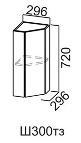 Кухонный шкаф торцевой закрытый Модерн New, Ш300тз/720, МДФ в Благовещенске