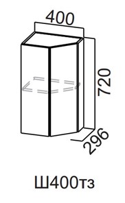 Кухонный шкаф торцевой закрытый Модерн New, Ш400тз/720, МДФ в Благовещенске