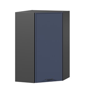 Шкаф угловой настенный высокий Индиго ЛД 298.620.000.159, Чёрный/Тёмно-синий в Благовещенске