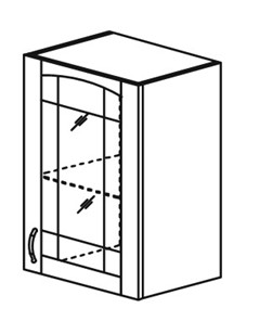 Кухонный шкаф Кантри настенный однодверный с полкой со вставкой из стекла 718*300*320мм в Благовещенске