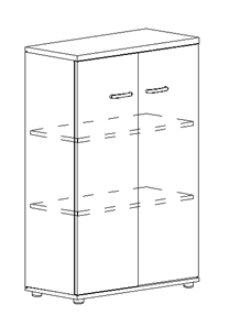 Шкаф средний закрытый Albero (78х36,4х119,4) в Благовещенске