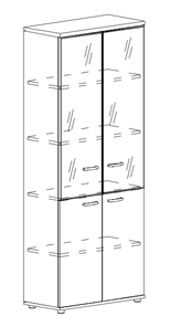 Шкаф для документов Albero, со стеклянными дверьми (78х36,4х193) в Благовещенске