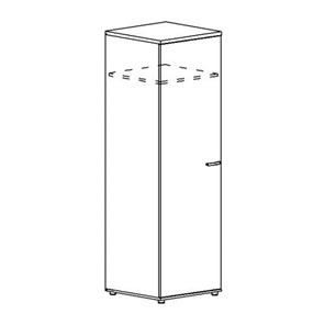 Шкаф для одежды глубокий узкий А4, (60x59x193) белый премиум А4 9312 БП в Благовещенске