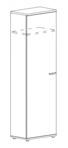 Шкаф для одежды узкий А4, (60x36.4x193) белый премиум А4 9308 БП в Благовещенске