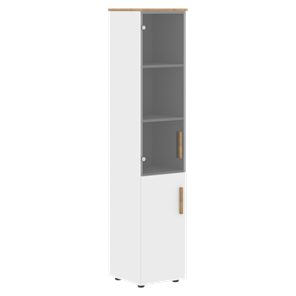 Высокий шкаф с глухой дверью колонна FORTA Белый-Дуб Гамильтон  FHC 40.2 (L/R) (399х404х1965) в Благовещенске