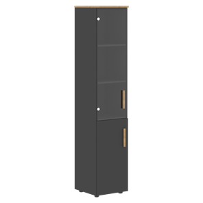 Шкаф колонна высокий с глухой дверью FORTA Графит-Дуб Гамильтон  FHC 40.2 (L/R) (399х404х1965) в Благовещенске