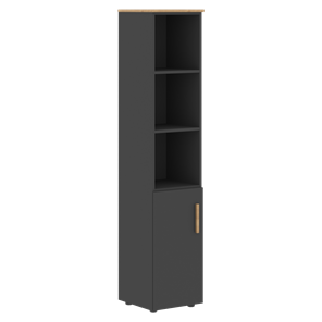 Высокий шкаф с глухой малой дверью  левой FORTA Графит-Дуб Гамильтон  FHC 40.5 (L) (399х404х1965) в Благовещенске