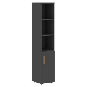 Шкаф колонна высокий с глухой малой дверью правой FORTA Черный Графит  FHC 40.5 (R) (399х404х1965) в Благовещенске
