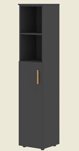 Высокий шкаф с глухой средней дверью  левой FORTA Черный Графит  FHC 40.6 (L) (399х404х1965) в Благовещенске