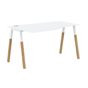 Письменный стол левый FORTA Белый-Белый-Бук  FCT 1367 (L) (1380х900(670)х733) в Благовещенске