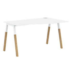 Письменный стол правый FORTA Белый-Белый-Бук  FCT 1367 (R) (1380х900(670)х733) в Благовещенске