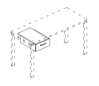 Тумба подвесная 1-ящичная (для стола 80) А4 (35.3x60.3x15.2) белый премиум, А4 216 БП в Благовещенске