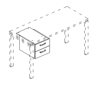 Тумба подвесная 2-ящичная (для стола 60) А4 (35.3x44.8x30.2) белый премиум, А4 218 БП в Благовещенске