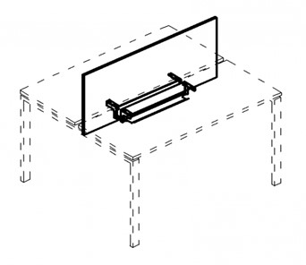 Экран настольный фронтальный для стола 100 с двумя кабель-каналами А4, (105x50x1.8) белый премиум / металлокаркас белый, А4 Б 846 БП в Благовещенске