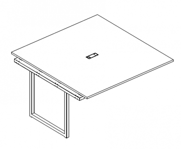 Секция стола для переговоров с каркасом QUATTRO А4, (120x124x75) белый премиум / металлокаркас белый, А4 Б4 131-1 БП в Благовещенске