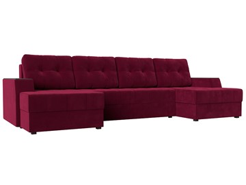 П-образный диван Эмир, Бордовый (Микровельвет) боннель в Благовещенске