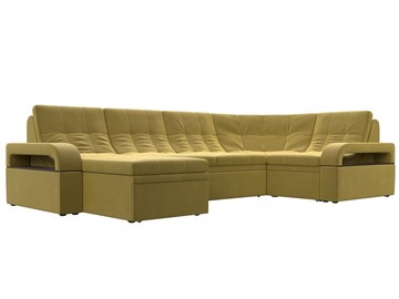 П-образный диван Лига-035, Желтый (Микровельвет) в Благовещенске