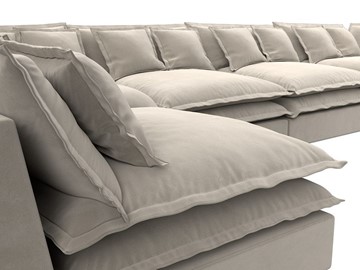 П-образный диван Лига-040, Бежевый (микровельвет) в Благовещенске - предосмотр 3