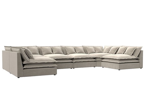 П-образный диван Лига-040, Бежевый (микровельвет) в Благовещенске - изображение