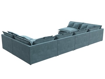 Большой П-образный диван Лига-040, Бирюзовый (велюр) в Благовещенске - предосмотр 5