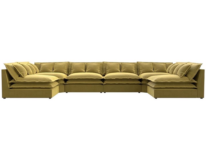 П-образный диван Лига-040, Желтый (микровельвет) в Благовещенске - изображение 1
