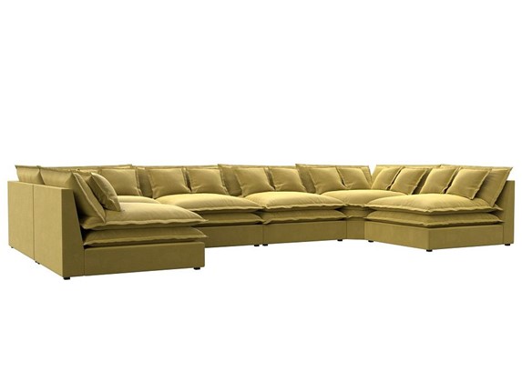 П-образный диван Лига-040, Желтый (микровельвет) в Благовещенске - изображение