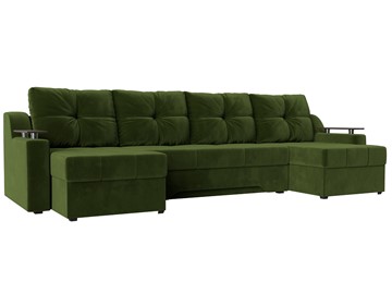 П-образный диван Сенатор, Зеленый (Микровельвет) боннель в Благовещенске