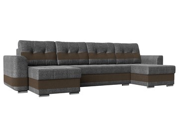 П-образный диван Честер, Серый/коричневый (рогожка) в Благовещенске