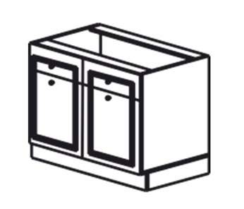 Тумба кухонная Веста рабочая двухдверная с ящиками 820*800*525 мм в Благовещенске