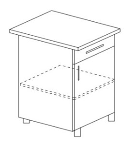 Кухонный шкаф однодверный с ящиком Некст МДФ Б8 МДФ матовый в Благовещенске