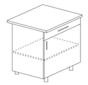 Кухонный шкаф однодверный с ящиком Некст МДФ Б9 МДФ премиум, глянец, металик в Благовещенске
