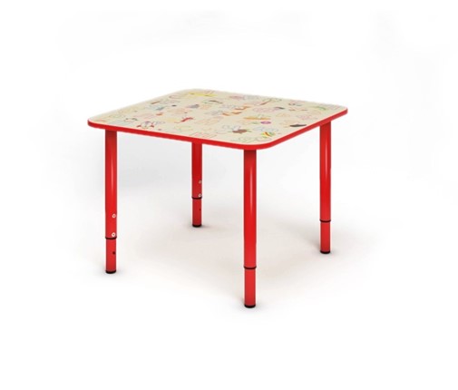 Растущий стол Азбука квадратный СДО-4 Красный в Благовещенске - изображение