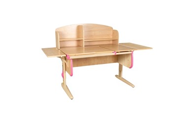 Детский стол-трансформер 1/75-40 (СУТ.25) + Polka_b 1/550 (2 шт.) + Polka_n 1/1200  бежевый/бежевый/розовый в Благовещенске